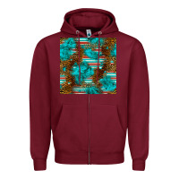 Burgundy turquoise serape leopard seamless pattern Zipper Hoodie - BundleAndBundleShop