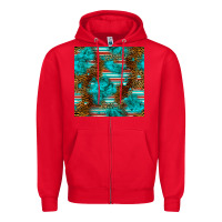 Red turquoise serape leopard seamless pattern Zipper Hoodie - BundleAndBundleShop
