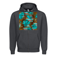 Smoke turquoise serape leopard seamless pattern Zipper Hoodie - BundleAndBundleShop