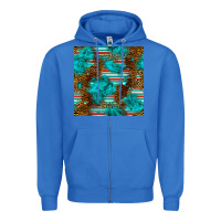 True Royal turquoise serape leopard seamless pattern Zipper Hoodie - BundleAndBundleShop