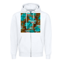 White turquoise serape leopard seamless pattern Zipper Hoodie - BundleAndBundleShop