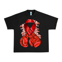 Black Red ribbon with boxing gloves Urban Heavy Tee - NancyCooperArtShop