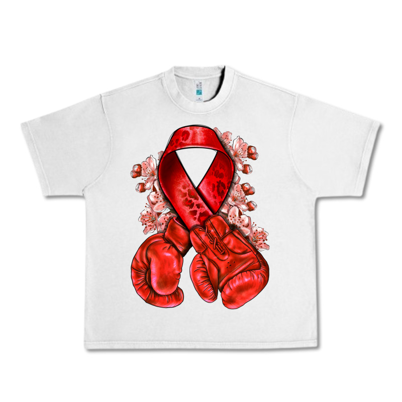 Red Ribbon With Boxing Gloves Urban Heavy Tee by NancyCooperArtShop | Teevron