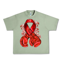 Oil Green Red ribbon with boxing gloves Urban Heavy Tee - NancyCooperArtShop