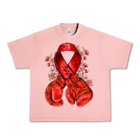 Salmon Red ribbon with boxing gloves Urban Heavy Tee - NancyCooperArtShop