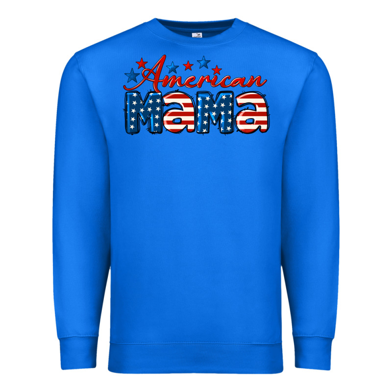 American Mama Mother's Day Premium Sweatshirt by LillyAllenDesigns | Teevron