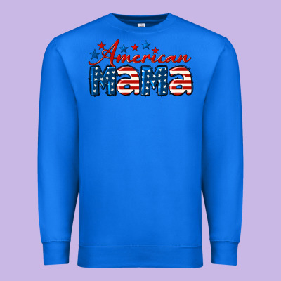 American Mama Mother's Day Premium Sweatshirt Designed By Lillyallendesigns