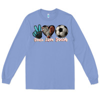 Colony Blue Peace love Soccer Long Sleeve Tee - HowdyJamesFarm