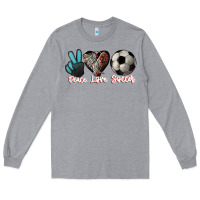 Heather Grey Peace love Soccer Long Sleeve Tee - HowdyJamesFarm