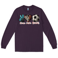 Plum Peace love Soccer Long Sleeve Tee - HowdyJamesFarm