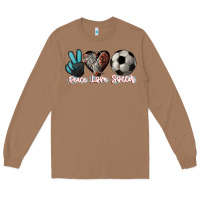 Toasted Coconut Peace love Soccer Long Sleeve Tee - HowdyJamesFarm