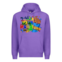 Purple my child is non verbal but his mama aint afro Premium Hoodie - RanaPortraitStore