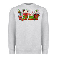 Heather Grey christmas coffee cups Heavyweight Sweatshirt - OliviaCreatesArt