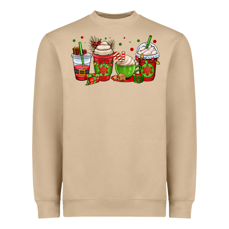 Christmas Coffee Cups Heavyweight Sweatshirt by OliviaCreatesArt | Teevron