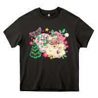 Asphalt pink santa and disco ball with christmas tree Heavy Core Tee - MaliasSmallBusiness