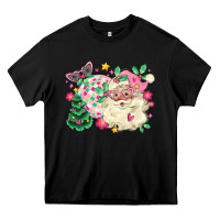 Black pink santa and disco ball with christmas tree Heavy Core Tee - MaliasSmallBusiness