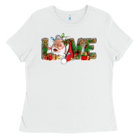 White Love And Santa With Gift Boxes Ladies Tee - BundleAndBundleShop