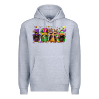 Heather Grey mardi gras afro gnomies Premium Hoodie - FaDigitalArtStudio