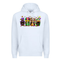 White mardi gras afro gnomies Premium Hoodie - FaDigitalArtStudio