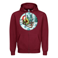 Burgundy Slide Avocado Zipper Hoodie - FaDigitalArtStudio