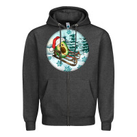 Charcoal Heather Slide Avocado Zipper Hoodie - FaDigitalArtStudio