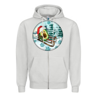 Dove Grey Slide Avocado Zipper Hoodie - FaDigitalArtStudio