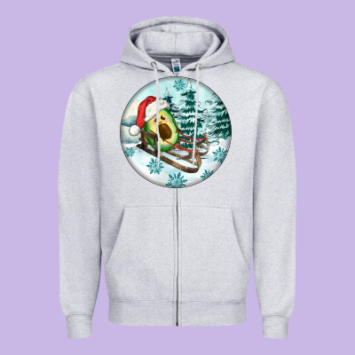 Slide Avocado Zipper Hoodie Designed By Fadigitalartstudio