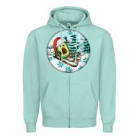 Seafoam Slide Avocado Zipper Hoodie - FaDigitalArtStudio