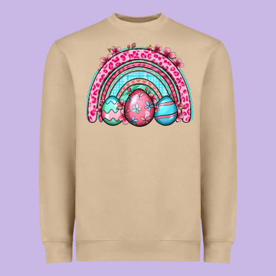 Easter Eggs Rainbow Heavyweight Sweatshirt Designed By Oliviacreatesart