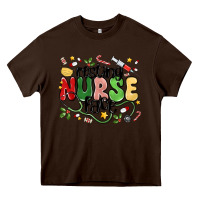 Chocolate Brown resting nurse face Heavy Core Tee - MaliasSmallBusiness