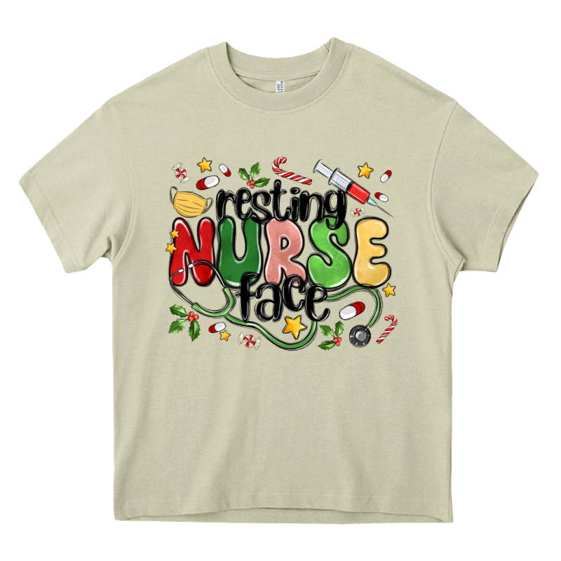 Resting Nurse Face Heavy Core Tee by MaliasSmallBusiness | Teevron