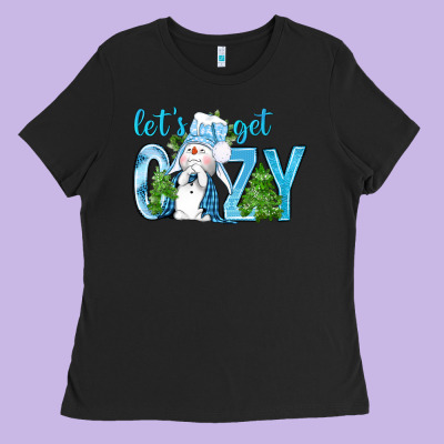 Let's Get Cozy Ladies Tee Designed By Bundleandbundleshop