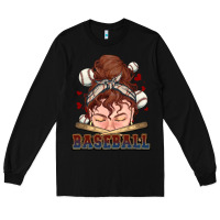 Black Messy bun Baseball Long Sleeve Tee - HowdyJamesFarm