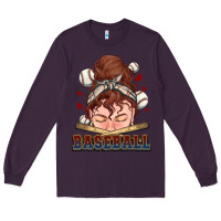 Plum Messy bun Baseball Long Sleeve Tee - HowdyJamesFarm