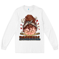 White Messy bun Baseball Long Sleeve Tee - HowdyJamesFarm