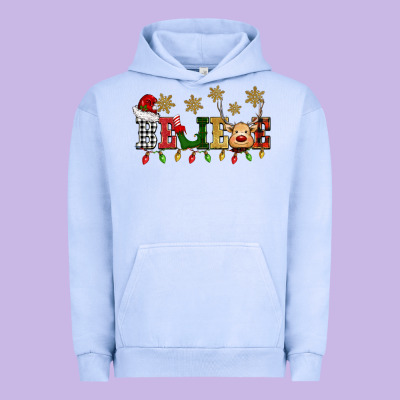 Christmas Believe Urban Hoodie Designed By Barkaloodesign