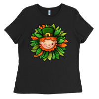 Black St. Patricks Sunflower With Dwarf Ladies Tee - BundleAndBundleShop