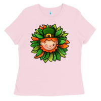 Bubblegum Pink St. Patricks Sunflower With Dwarf Ladies Tee - BundleAndBundleShop