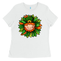 White St. Patricks Sunflower With Dwarf Ladies Tee - BundleAndBundleShop