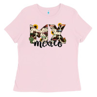 Bubblegum Pink mexico state cowhide serape cactus Ladies Tee - RanaPortraitStore