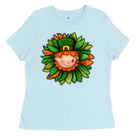 Baby Blue St. Patricks Sunflower With Dwarf Ladies Tee - BundleAndBundleShop