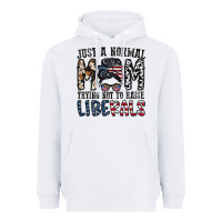 White just a regular mom trying not to raise liberals Heavyweight Hoodie - CowhideDigitalArt