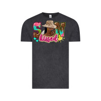Vintage Black Afro woman with sunkissed Vintage Tee - NancyCooperArtShop