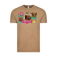 Vintage Coffee Afro woman with sunkissed Vintage Tee - NancyCooperArtShop