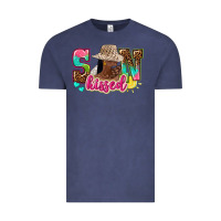 Vintage Denim Afro woman with sunkissed Vintage Tee - NancyCooperArtShop