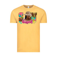 Vintage Mustard Afro woman with sunkissed Vintage Tee - NancyCooperArtShop