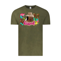 Vintage Olive Afro woman with sunkissed Vintage Tee - NancyCooperArtShop