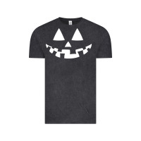 Vintage Black halloween jack o lantern (white) Vintage Tee - artisFamous