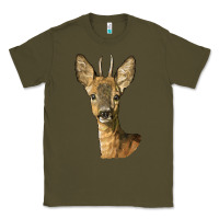 Army Green Red brocket Deer Head Classic Tee - LillyAllenDesigns