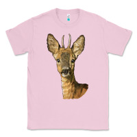Bubblegum Pink Red brocket Deer Head Classic Tee - LillyAllenDesigns